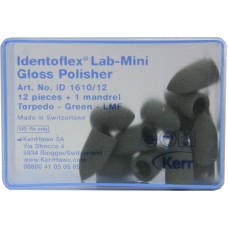 Kerr Identoflex Lab-Mini Pre-polishers + Mandrel - Grey/Green Fine - 12 + Mdrl – ID 1610/12